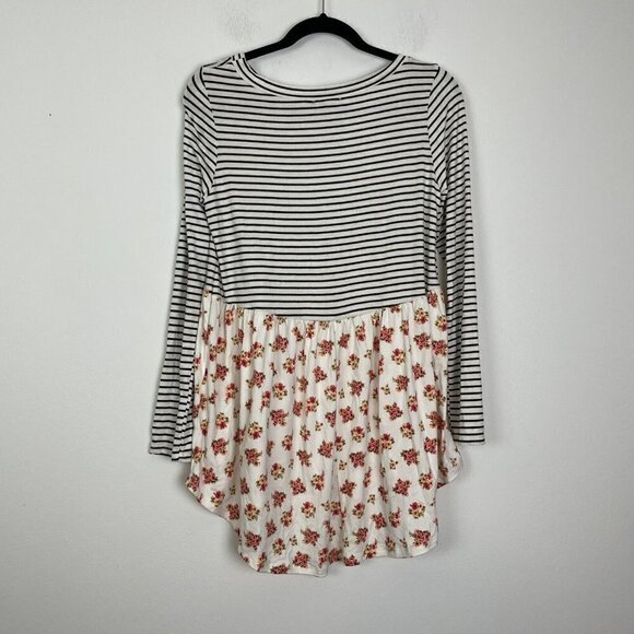 White Birch Woman’s Multi Print Floral Stripe Long Sleeve Top Size Small NWT - Picture 5 of 6